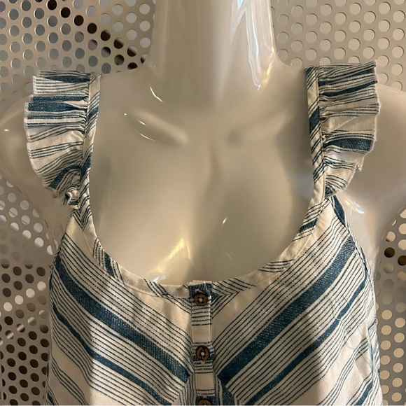 Chaser Set Linen Tank Top with Drawstring Pants Size Medium Blue/White. NWT - Picture 5 of 12